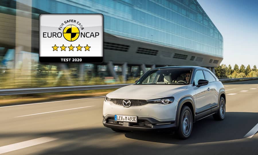 Mazda MX-30 elektroauto iegūst piecas zvaignzes EURO NCAP vērtējumā
